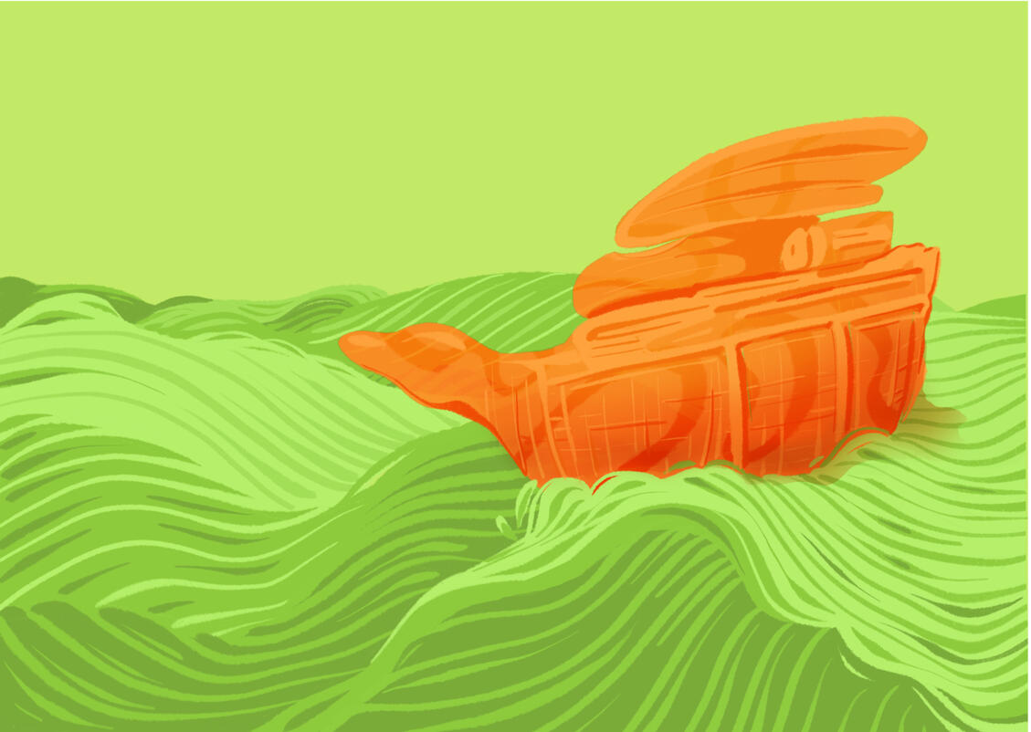 Illustration of the ship kept as a playground inside the museum for the community.